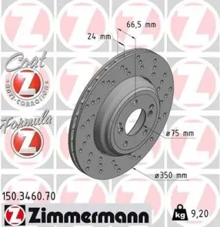 Тормозной диск ZIMMERMANN 150.3460.70