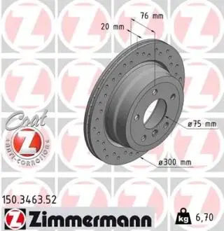 Гальмівний диск ZIMMERMANN 150.3463.52