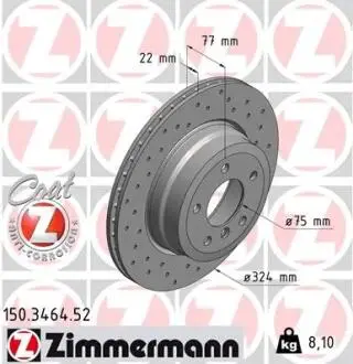 Гальмівний диск ZIMMERMANN 150.3464.52