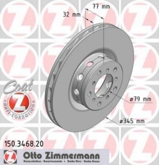 Гальмівний диск ZIMMERMANN 150.3468.20