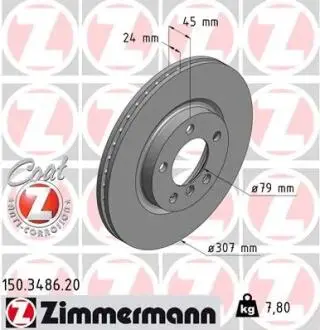 Тормозной диск ZIMMERMANN 150.3486.20