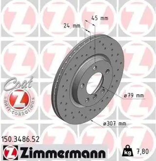 Гальмівний диск ZIMMERMANN 150.3486.52