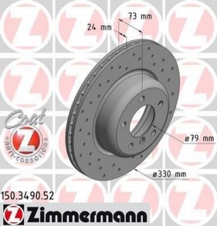 Гальмівний диск ZIMMERMANN 150.3490.52