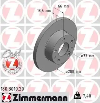 Гальмiвнi диски ZIMMERMANN 180.3010.20