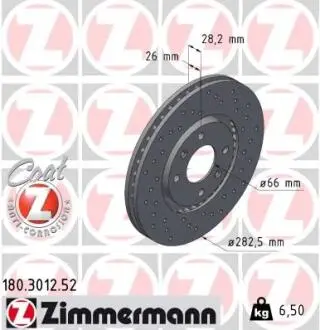 Тормозной диск ZIMMERMANN 180.3012.52