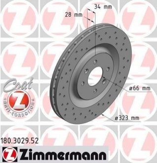 Гальмівний диск ZIMMERMANN 180.3029.52 (фото 1)