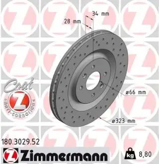 Тормозной диск ZIMMERMANN 180.3029.52