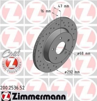 Гальмівний диск ZIMMERMANN 200.2536.52 (фото 1)