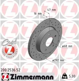 Гальмівний диск ZIMMERMANN 200.2536.52