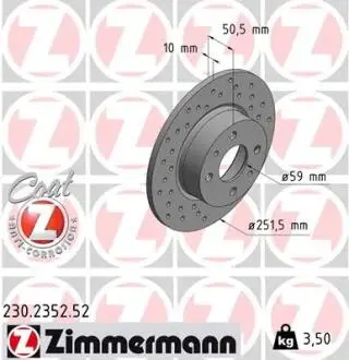 Гальмівний диск ZIMMERMANN 230.2352.52