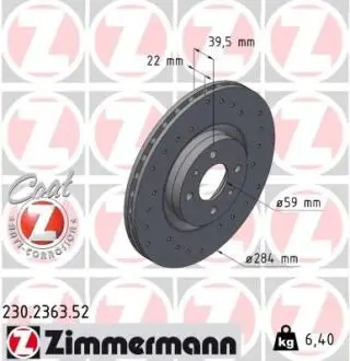 Тормозной диск ZIMMERMANN 230.2363.52