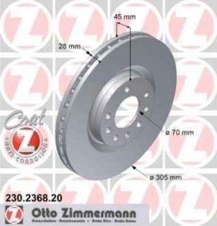 Тормозной диск ZIMMERMANN 230.2368.20