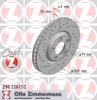 Гальмівний диск ZIMMERMANN 290.2261.52