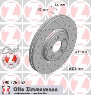 Тормозной диск ZIMMERMANN 290.2263.52 (фото 1)