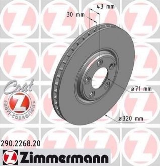 Гальмівний диск ZIMMERMANN 290.2268.20 (фото 1)