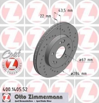 Тормозной диск ZIMMERMANN 400.1405.52 (фото 1)