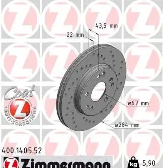 Гальмівний диск ZIMMERMANN 400.1405.52