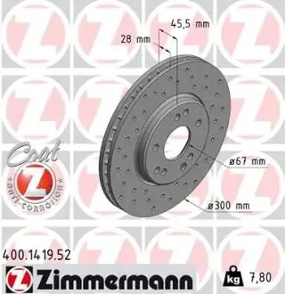 Гальмівний диск ZIMMERMANN 400.1419.52