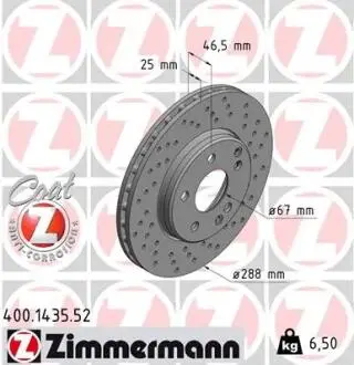 Тормозной диск ZIMMERMANN 400.1435.52