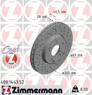 Тормозной диск ZIMMERMANN 400.1443.52