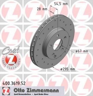 Тормозной диск ZIMMERMANN 400.3619.52 (фото 1)