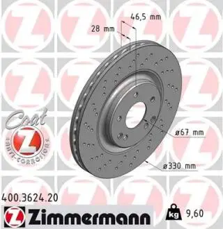 Гальмівний диск ZIMMERMANN 400.3624.20
