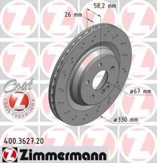 Тормозной диск ZIMMERMANN 400.3627.20