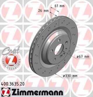 Тормозной диск ZIMMERMANN 400.3635.20 (фото 1)