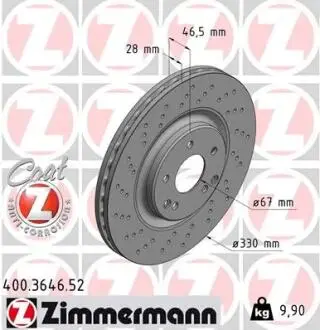Тормозной диск ZIMMERMANN 400.3646.52