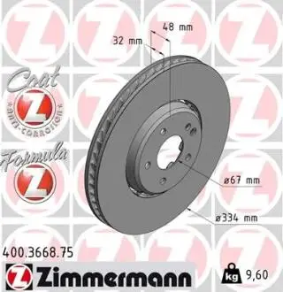 Гальмівний диск ZIMMERMANN 400.3668.75