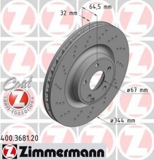 Гальмівний диск ZIMMERMANN 400.3681.20