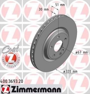 Гальмівний диск ZIMMERMANN 400.3693.20 (фото 1)