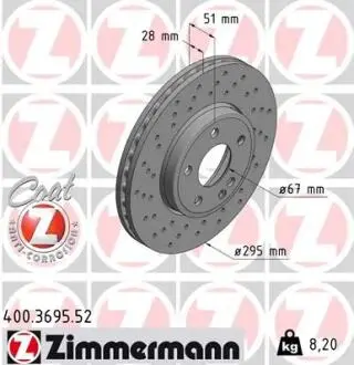 Тормозной диск ZIMMERMANN 400.3695.52
