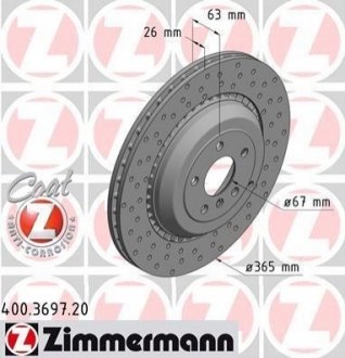 Гальмівний диск ZIMMERMANN 400.3697.20
