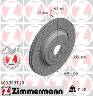 Тормозной диск ZIMMERMANN 400.3697.20
