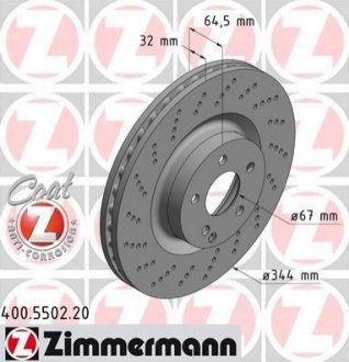 Тормозной диск ZIMMERMANN 400.5502.20 (фото 1)