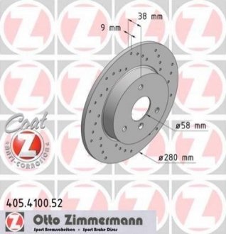 Тормозной диск ZIMMERMANN 405.4100.52 (фото 1)