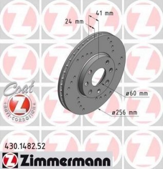 Тормозной диск ZIMMERMANN 430.1482.52 (фото 1)