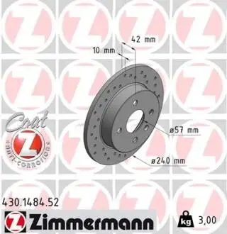 Тормозной диск ZIMMERMANN 430.1484.52