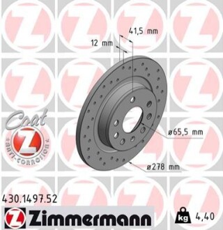 Гальмівний диск ZIMMERMANN 430.1497.52