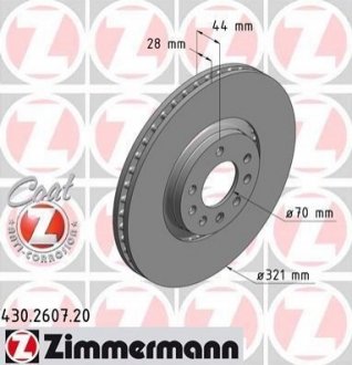 Тормозной диск ZIMMERMANN 430.2607.20 (фото 1)