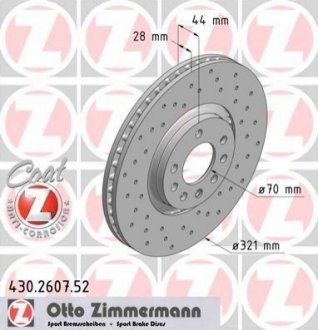 Тормозной диск ZIMMERMANN 430.2607.52 (фото 1)