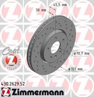 Тормозной диск ZIMMERMANN 430.2629.52 (фото 1)
