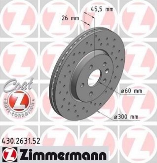 Тормозной диск ZIMMERMANN 430.2631.52 (фото 1)