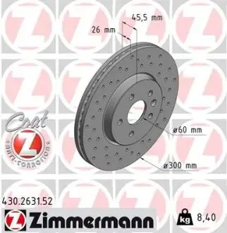 Тормозной диск ZIMMERMANN 430.2631.52