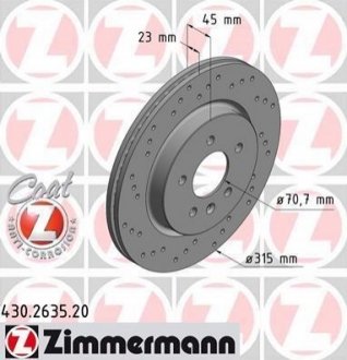 Тормозной диск ZIMMERMANN 430.2635.20 (фото 1)