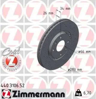 Тормозной диск ZIMMERMANN 440.3106.52