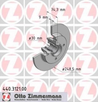 Тормозной диск ZIMMERMANN 440.3121.00 (фото 1)