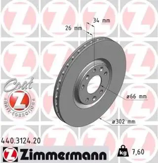 Тормозной диск ZIMMERMANN 440.3124.20
