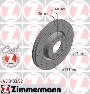 Тормозной диск ZIMMERMANN 440.3133.52